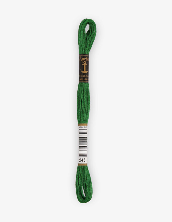 Anchor Mouline Stranded Cotton Embroidery Thread 8m - Green (0245)