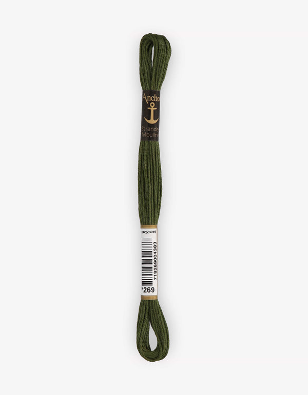 Anchor Mouline Stranded Cotton Embroidery Thread 8m - Green (0269)