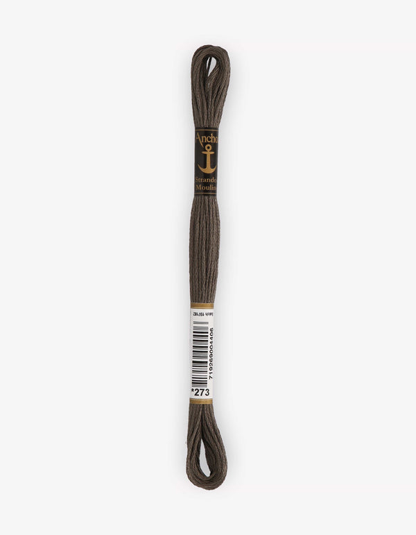 Anchor Mouline Stranded Cotton Embroidery Thread 8m - Brown (0273)