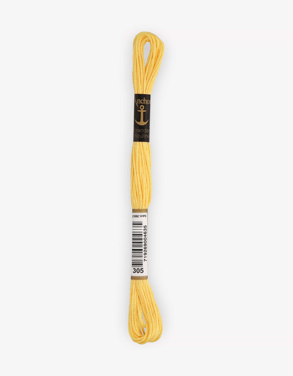 Anchor Mouline Stranded Cotton Embroidery Thread 8m - Yellow (0305)