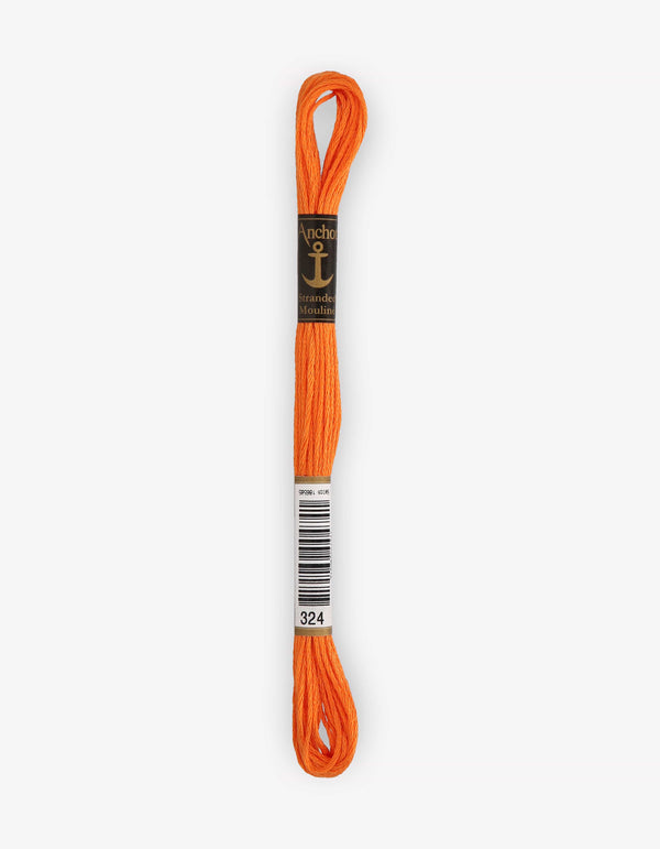 Anchor Mouline Stranded Cotton Embroidery Thread 8m - Orange (0324)