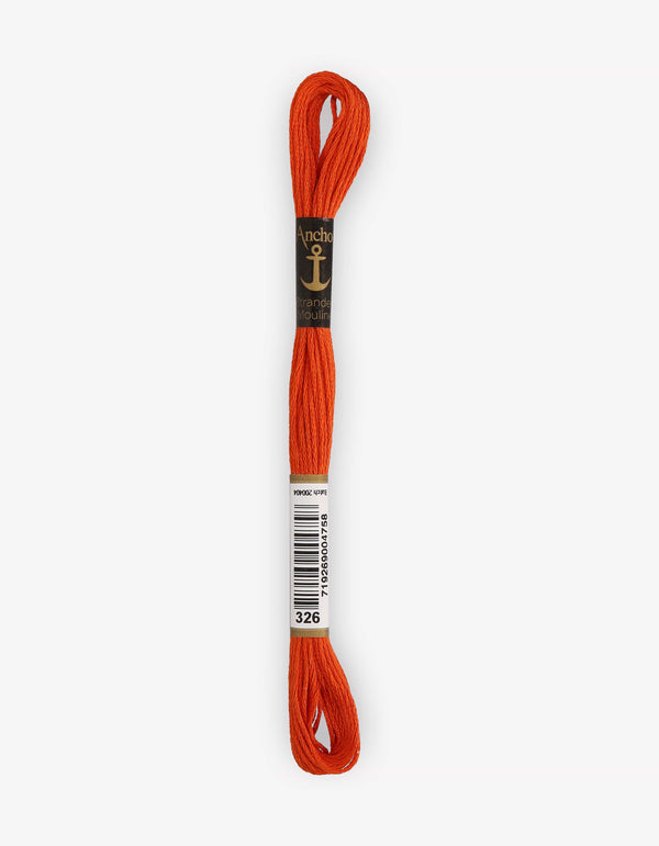 Anchor Mouline Stranded Cotton Embroidery Thread 8m - Orange (0326)
