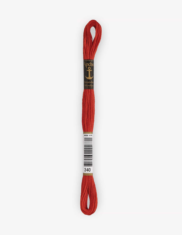 Anchor Mouline Stranded Cotton Embroidery Thread 8m - Red (0340)