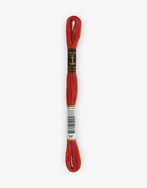 Anchor Mouline Stranded Cotton Embroidery Thread 8m - Red (0341)