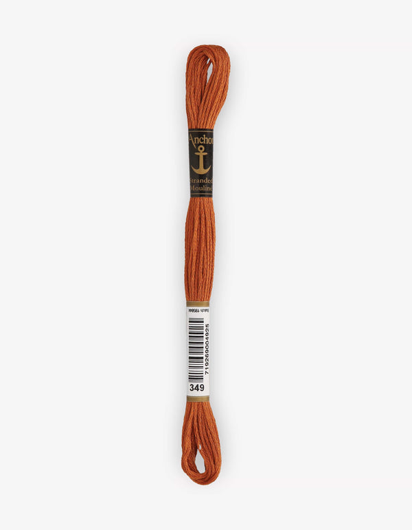 Anchor Mouline Stranded Cotton Embroidery Thread 8m - Orange (0349)