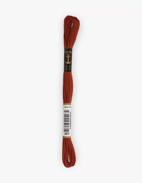 Anchor Mouline Stranded Cotton Embroidery Thread 8m - Red (0351)