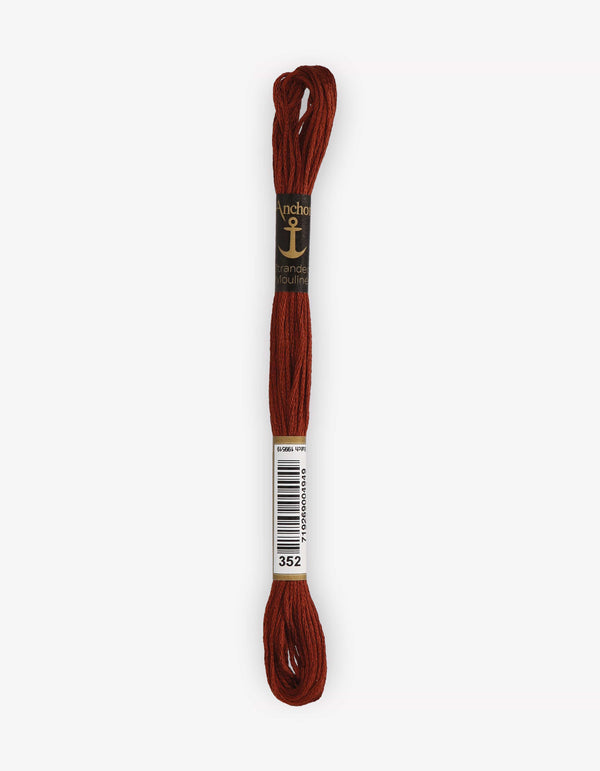 Anchor Mouline Stranded Cotton Embroidery Thread 8m - Red (0352)