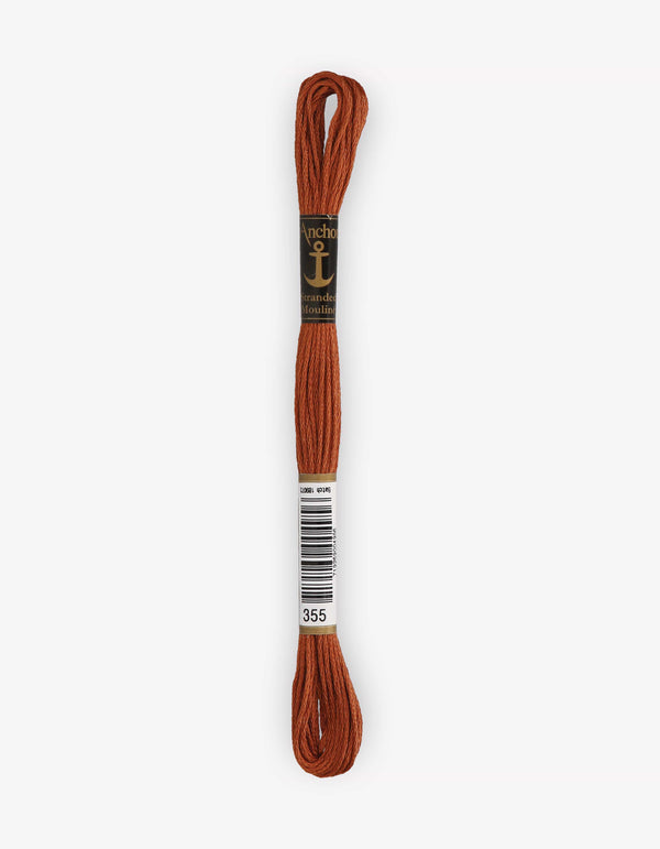 Anchor Mouline Stranded Cotton Embroidery Thread 8m - Brown (0355)