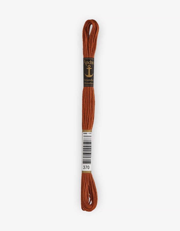 Anchor Mouline Stranded Cotton Embroidery Thread 8m - Brown (0370)