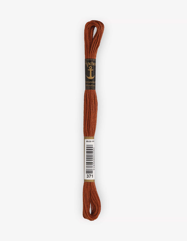 Anchor Mouline Stranded Cotton Embroidery Thread 8m - Brown (0371)