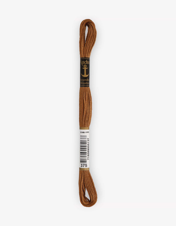 Anchor Mouline Stranded Cotton Embroidery Thread 8m - Brown (0375)