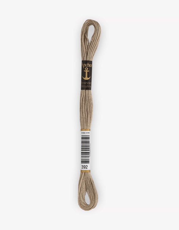 Anchor Mouline Stranded Cotton Embroidery Thread 8m - Brown (0392)