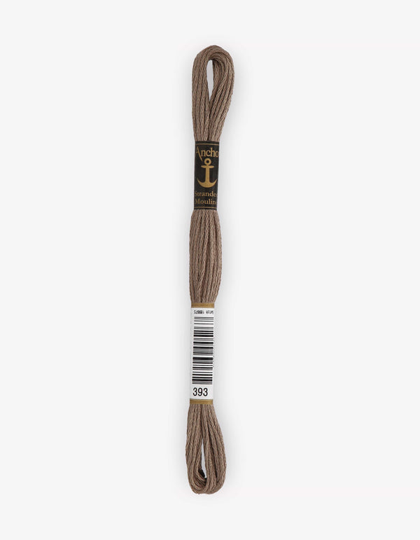 Anchor Mouline Stranded Cotton Embroidery Thread 8m - Brown (0393)