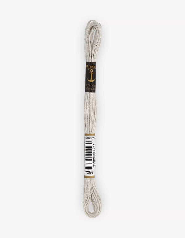 Anchor Mouline Stranded Cotton Embroidery Thread 8m - Grey (0397)