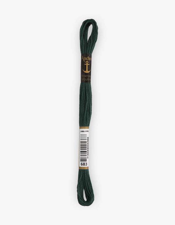 Anchor Mouline Stranded Cotton Embroidery Thread 8m - Green (0683)