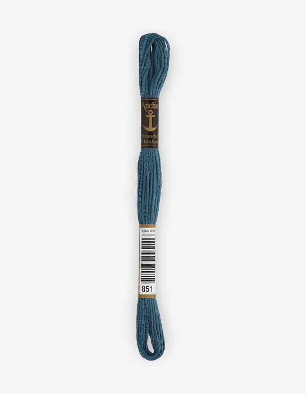 Anchor Mouline Stranded Cotton Embroidery Thread 8m - Blue (0851)