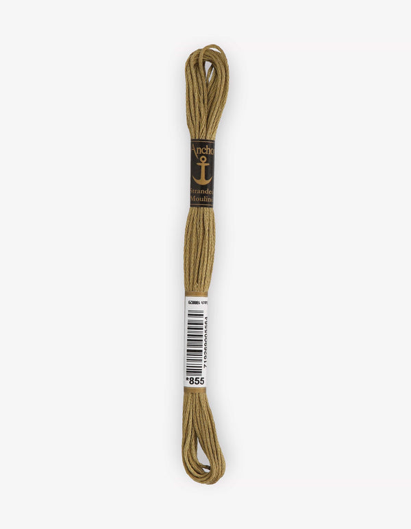 Anchor Mouline Stranded Cotton Embroidery Thread 8m - Brown (0855)