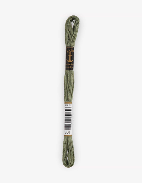 Anchor Mouline Stranded Cotton Embroidery Thread 8m - Green (0860)