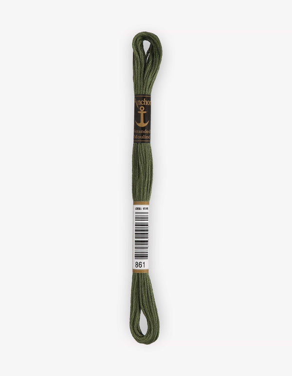 Anchor Mouline Stranded Cotton Embroidery Thread 8m - Green (0861)