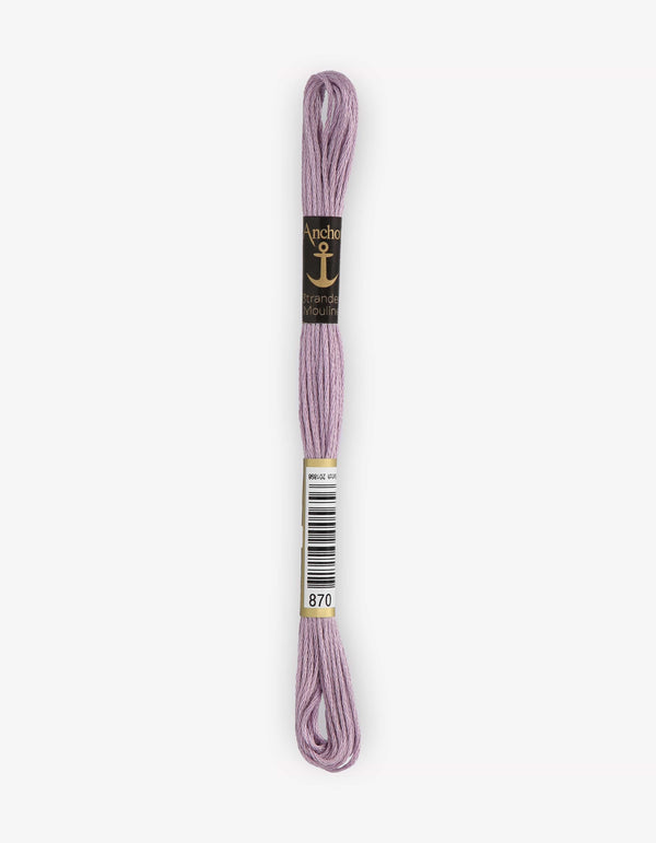 Anchor Mouline Stranded Cotton Embroidery Thread 8m - Purple (0870)