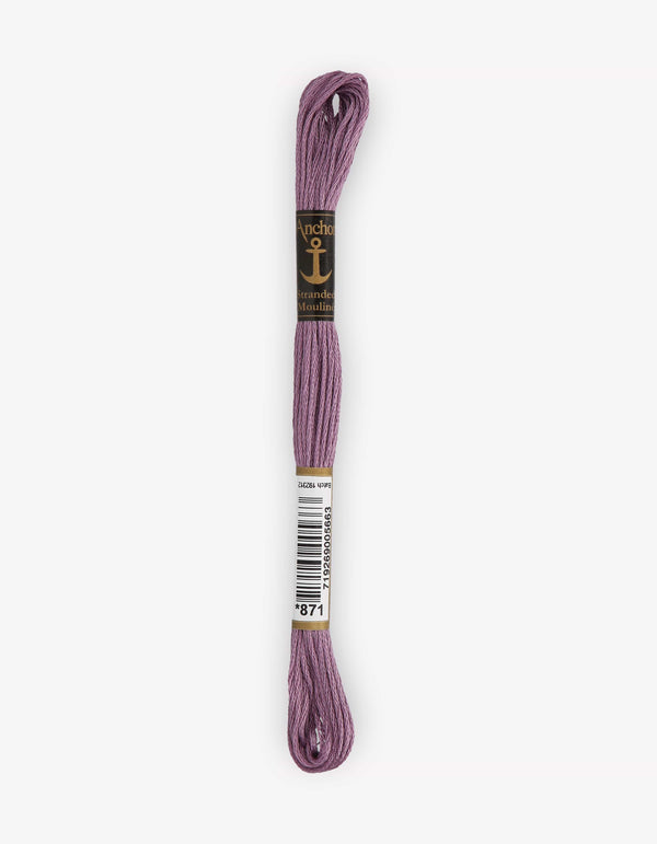 Anchor Mouline Stranded Cotton Embroidery Thread 8m - Purple (0871)