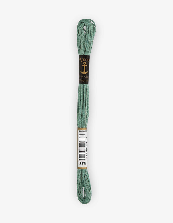 Anchor Mouline Stranded Cotton Embroidery Thread 8m - Green (0876)