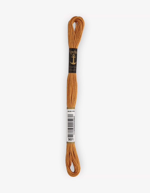 Anchor Mouline Stranded Cotton Embroidery Thread 8m - Brown (0901)