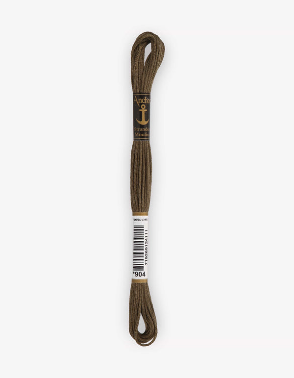 Anchor Mouline Stranded Cotton Embroidery Thread 8m - Brown (0904)