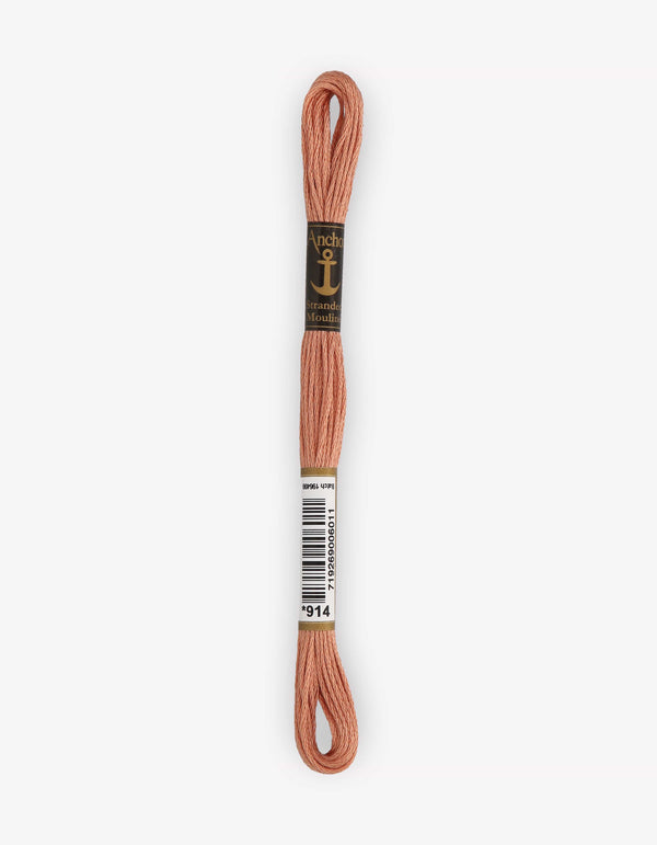 Anchor Mouline Stranded Cotton Embroidery Thread 8m - Brown (0914)