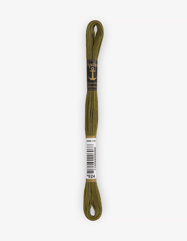 Anchor Mouline Stranded Cotton Embroidery Thread 8m - Green (0924)