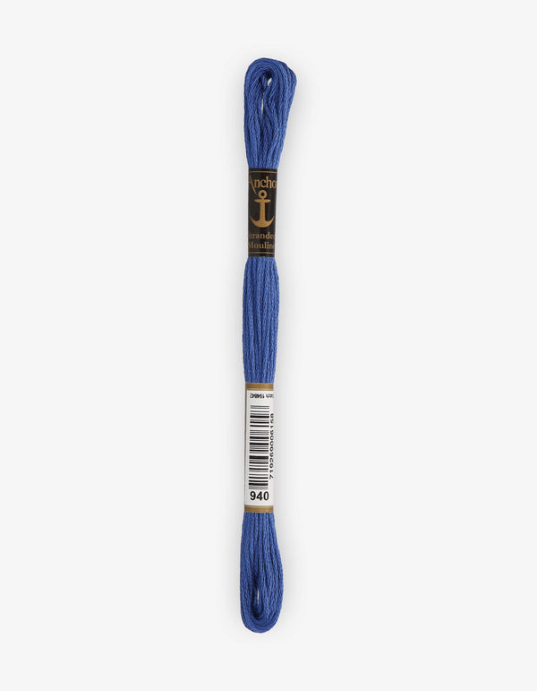 Anchor Mouline Stranded Cotton Embroidery Thread 8m - Blue (0940)
