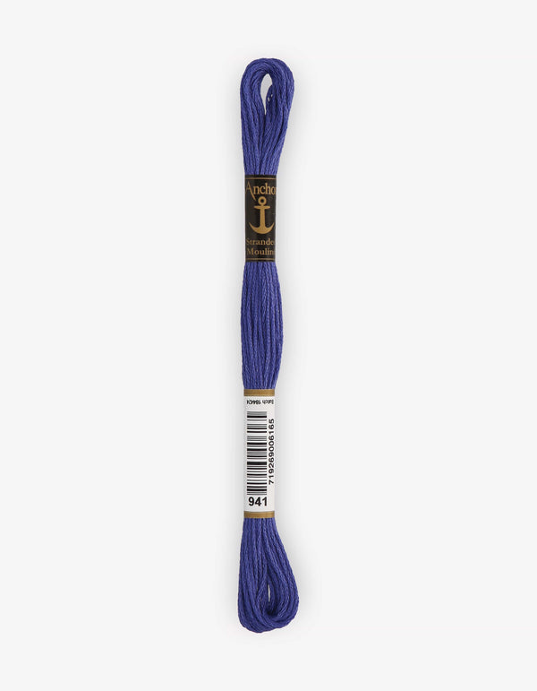 Anchor Mouline Stranded Cotton Embroidery Thread 8m - Blue (0941)