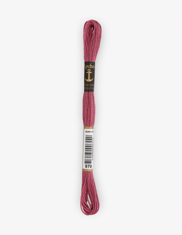 Anchor Mouline Stranded Cotton Embroidery Thread 8m - Pink (0970)