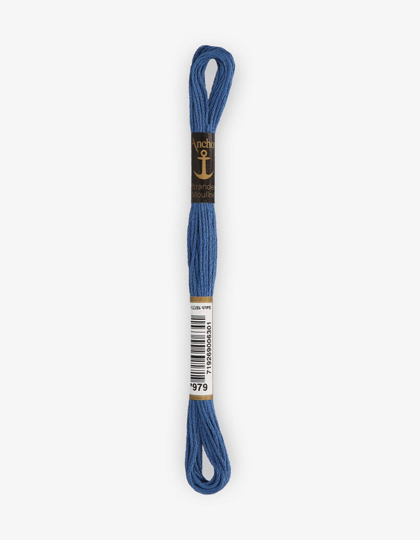Anchor Mouline Stranded Cotton Embroidery Thread 8m - Blue (0979)