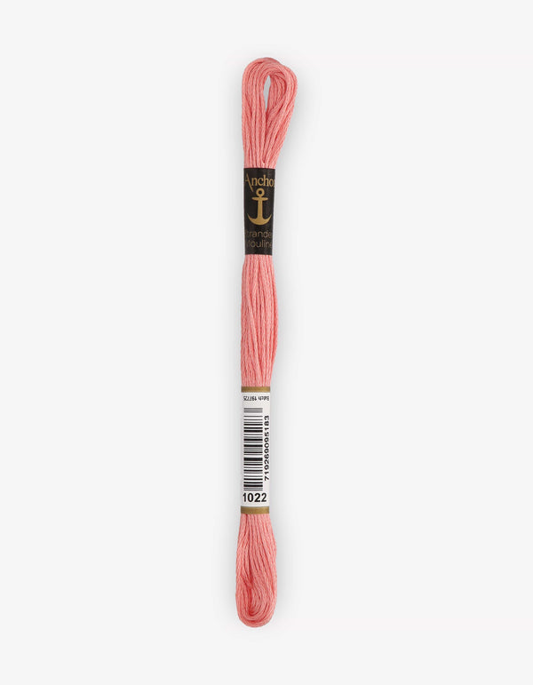 Anchor Mouline Stranded Cotton Embroidery Thread 8m - Pink (1022)