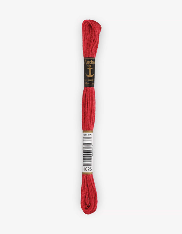 Anchor Mouline Stranded Cotton Embroidery Thread 8m - Red (1025)