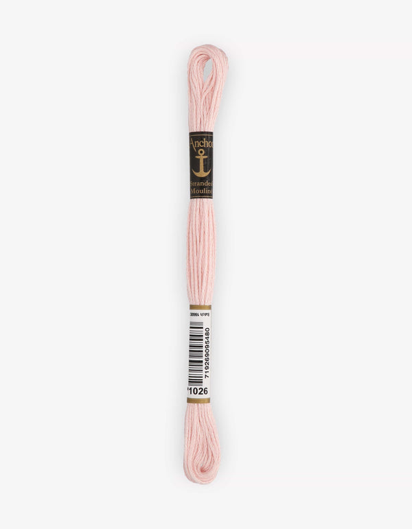Anchor Mouline Stranded Cotton Embroidery Thread 8m - Pink (1026)