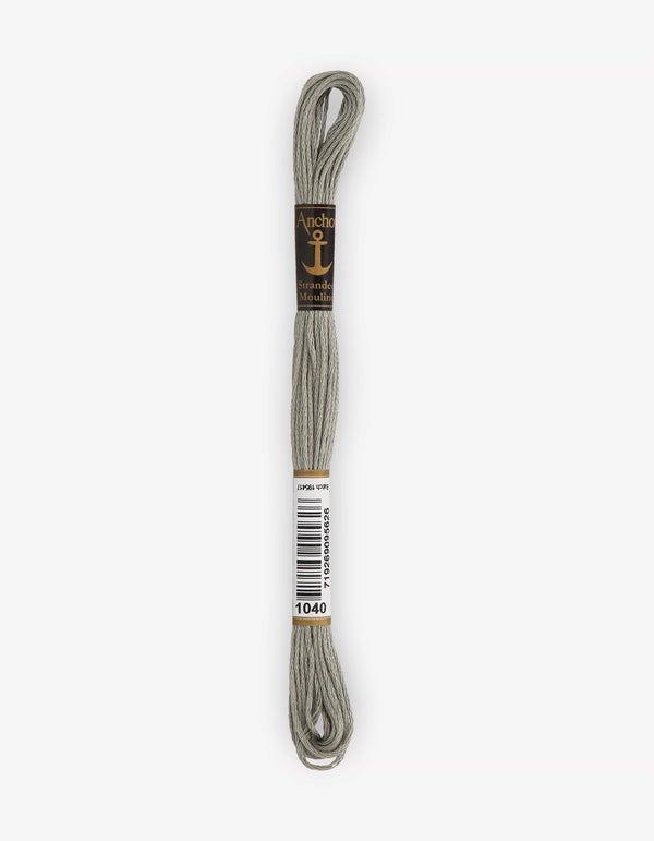 Anchor Mouline Stranded Cotton Embroidery Thread 8m - Grey (1040)