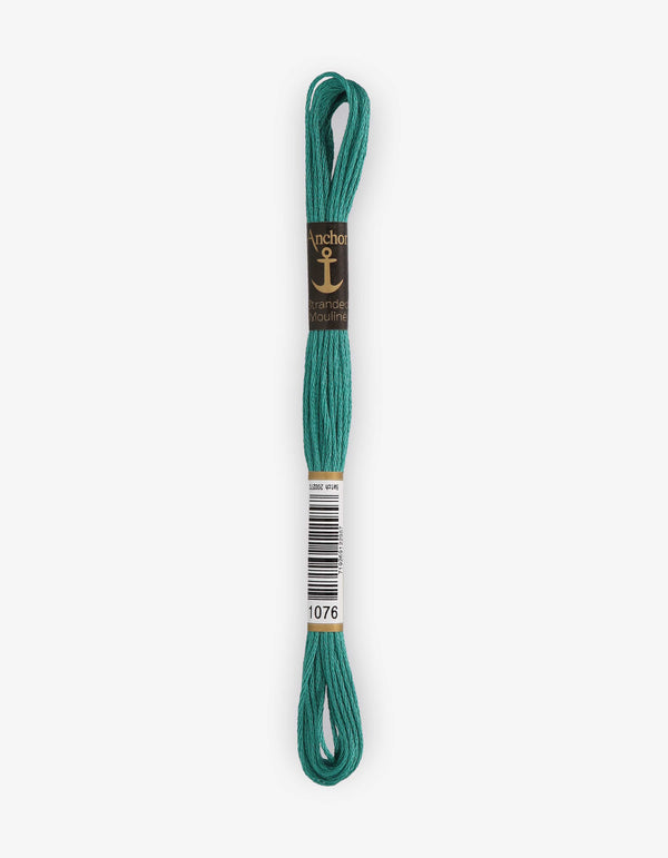 Anchor Mouline Stranded Cotton Embroidery Thread 8m - Green (1076)