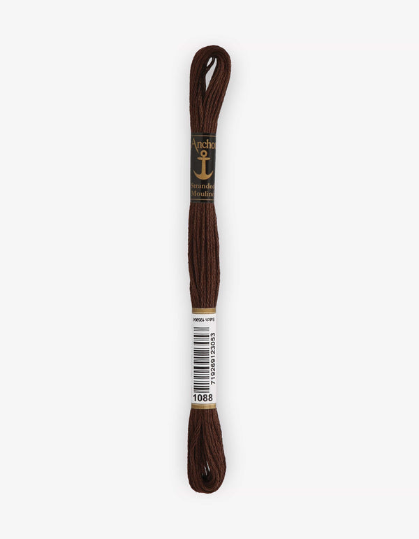 Anchor Mouline Stranded Cotton Embroidery Thread 8m - Brown (1088)