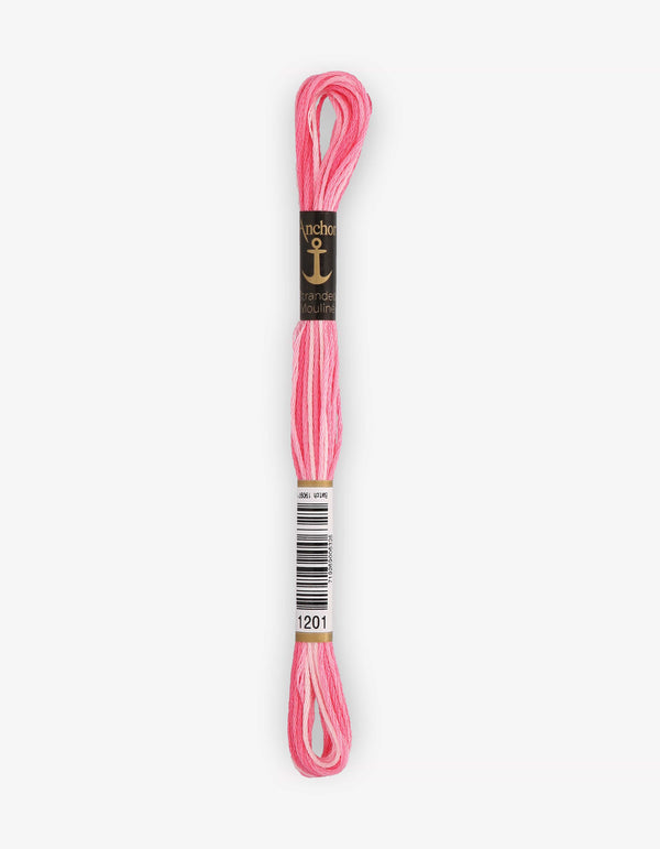 Anchor Mouline Stranded Cotton Embroidery Thread 8m - Pink (1201)
