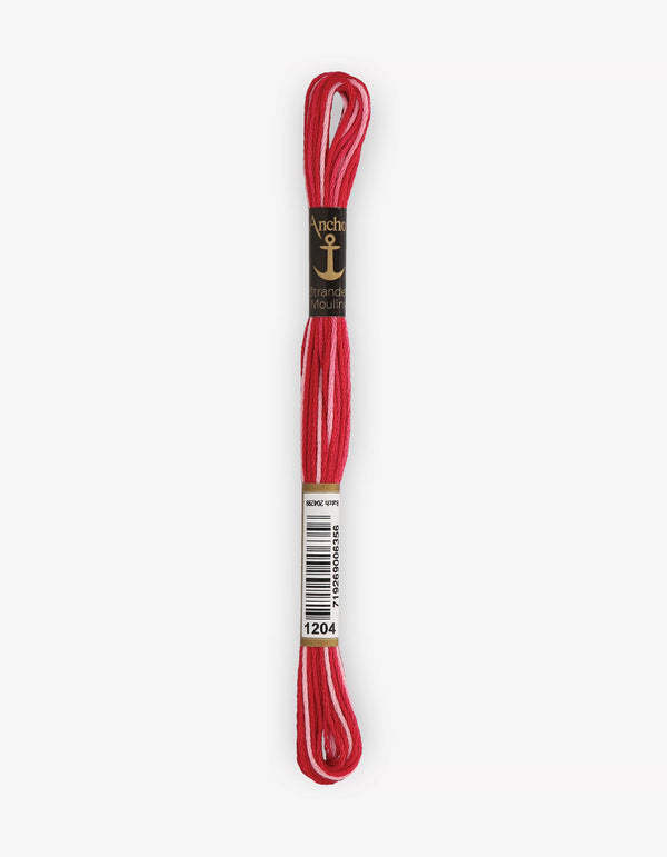Anchor Mouline Stranded Cotton Embroidery Thread 8m - Red (1204)