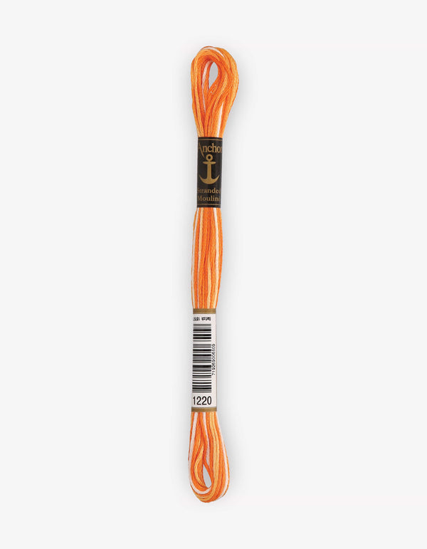 Anchor Mouline Stranded Cotton Embroidery Thread 8m - Orange (1220)