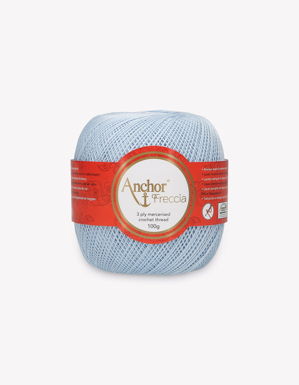 Anchor Freccia 12 Crochet Yarn  3ply 100g Ball - Pale Blue (0128)