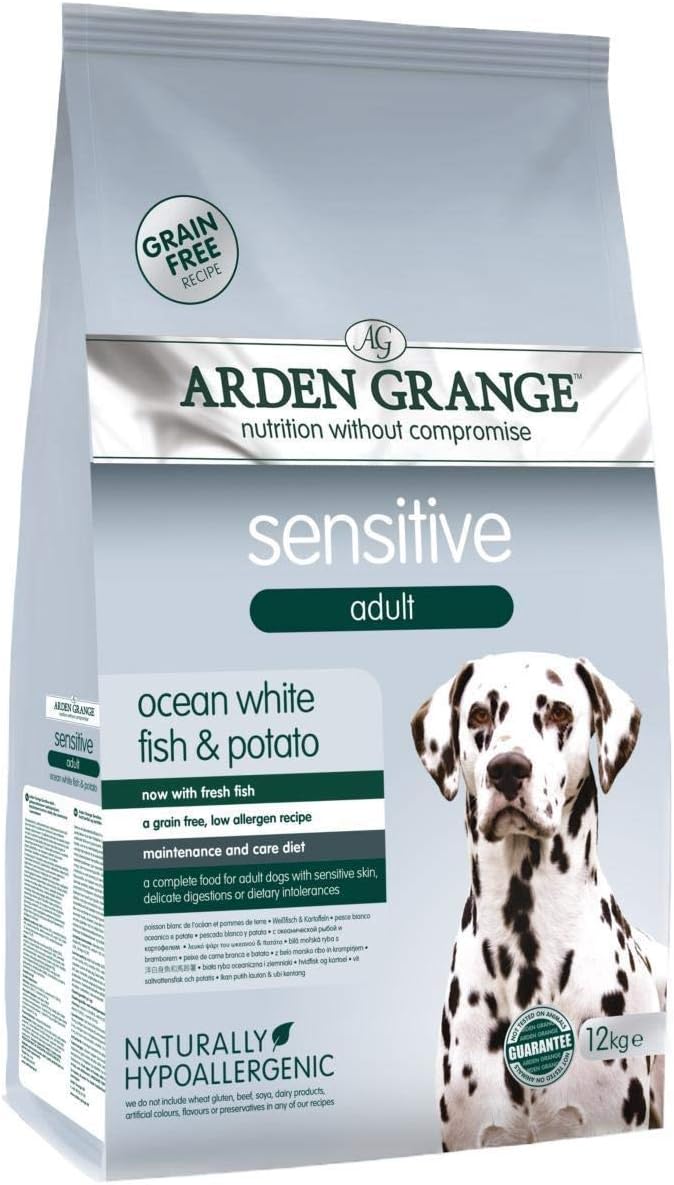 Arden Grange Sensitive Adult Dry Dog Food Ocean White Fish & Potato (12kg Bag)