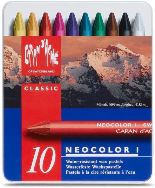 Caran D'Ache Neocolor I Wax Pastels (Tin of 10)