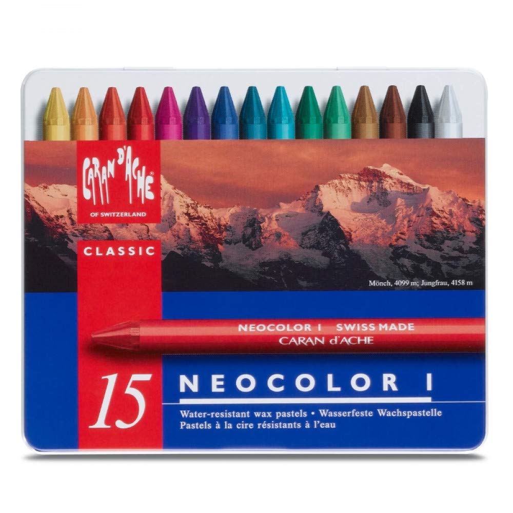 Caran D'Ache Neocolor I Wax Pastels (Tin of 15)