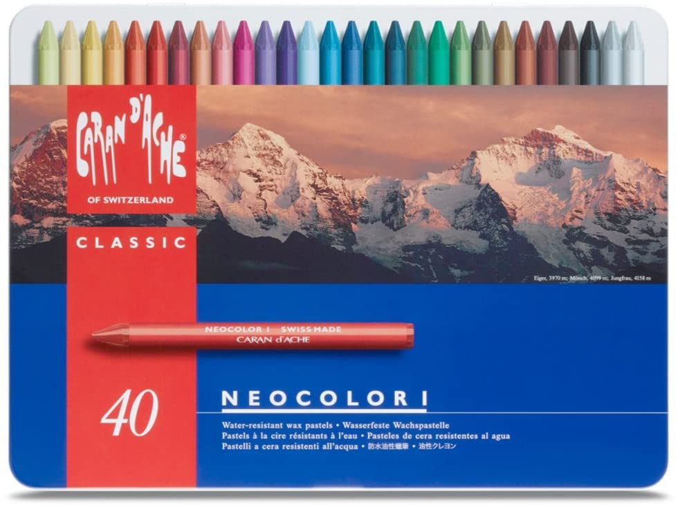 Caran D'Ache Neocolor I Wax Pastels (Tin of 40)