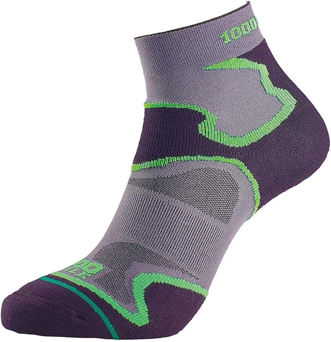 1000 Mile 2026 Fusion Socks Mens - Grey/Black/Green (L)