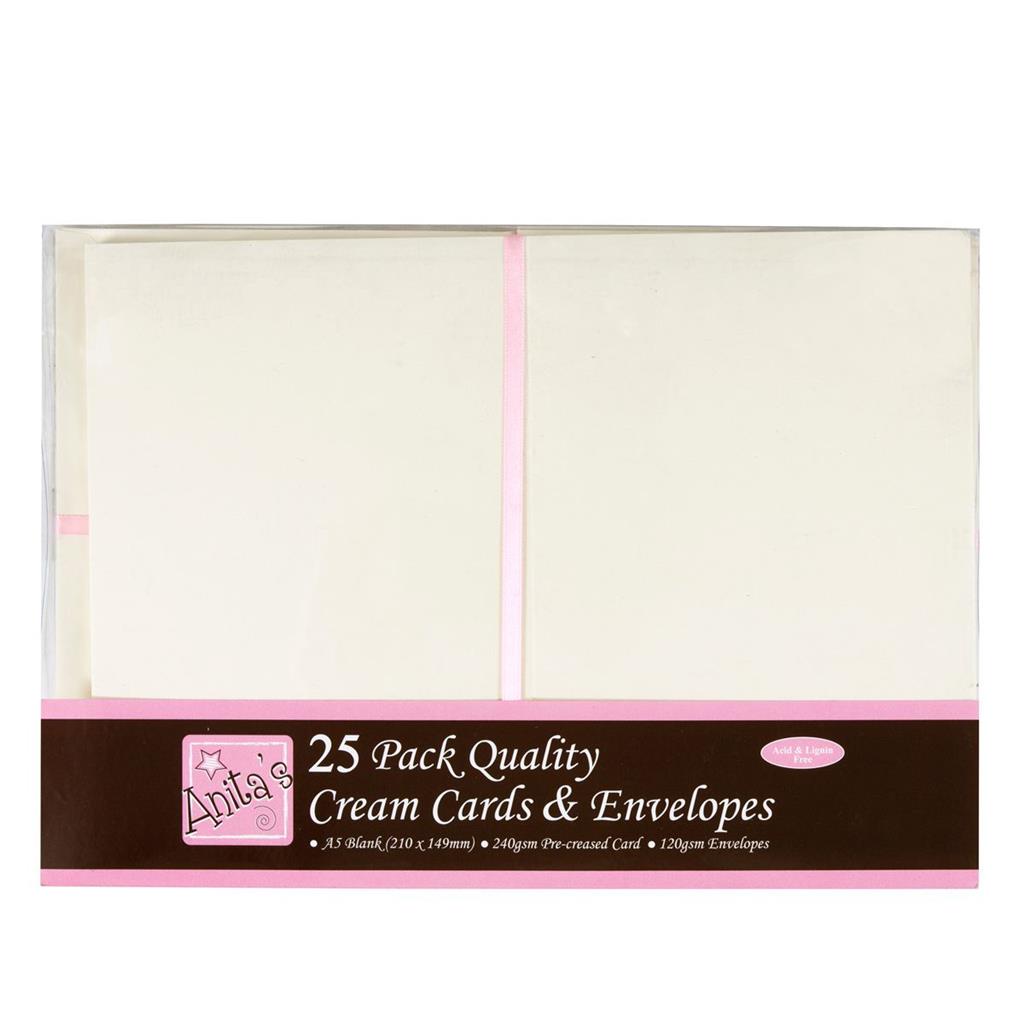 Anita's Cards & Envelopes A5 240gsm Cream (25pk)